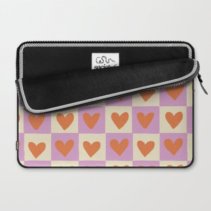 Checker red hearts  Laptop Sleeve Gallery Image 2