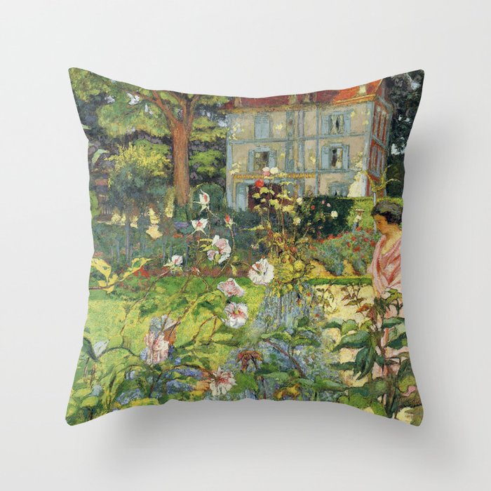 Edouard Vuillard The Garden at Vaucresson Throw Pillow Gallery Image 1