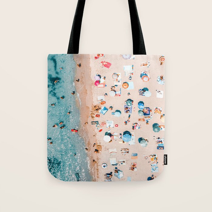 Aerial Beach Print, Ocean Art, Australia Bondi Beach, Beach Art Print, Beach Photography, Modern Beach Lifestyle Print Tote Bag Gallery Image 1