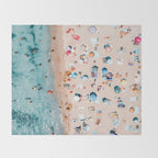Aerial Beach Print, Ocean Art, Australia Bondi Beach, Beach Art Print, Beach Photography, Modern Beach Lifestyle Print Throw Blanket Gallery Image 2