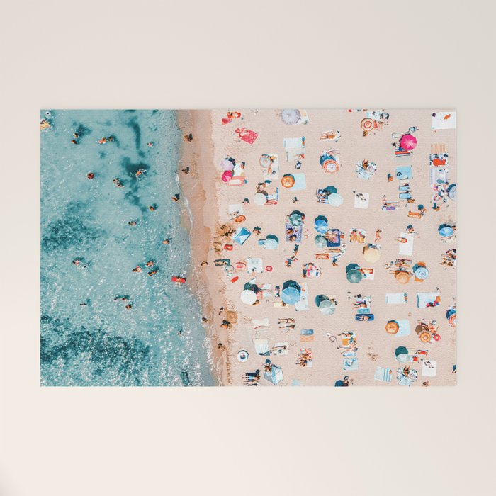 Aerial Beach Print, Ocean Art, Australia Bondi Beach, Beach Art Print, Beach Photography, Modern Beach Lifestyle Print Welcome Mat Gallery Image 1