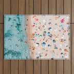 Aerial Beach Print, Ocean Art, Australia Bondi Beach, Beach Art Print, Beach Photography, Modern Beach Lifestyle Print Outdoor Rug Gallery Image 1