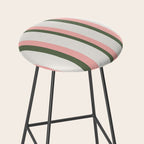 Hand Drawn Vertical Stripes Muted Green & Pink Stool Gallery Image 2