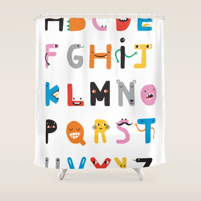 ABC The Monster Alphabet Shower Curtain