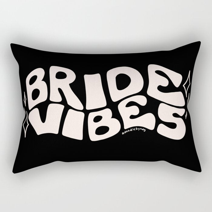 Bride Vibes in Cream Rectangular Pillow Gallery Image 1