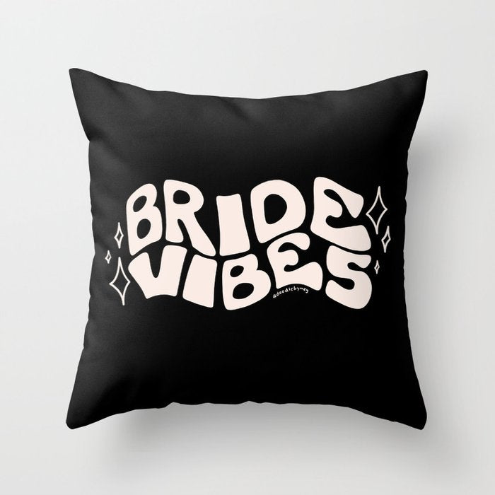 Bride Vibes in Cream Throw Pillow Gallery Image 6