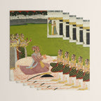 Portrait of Maharaja Savant Singh with Consort, Bani Thani. Indian Rajasthan Folk Art  Wrapping Paper Gallery Image 3