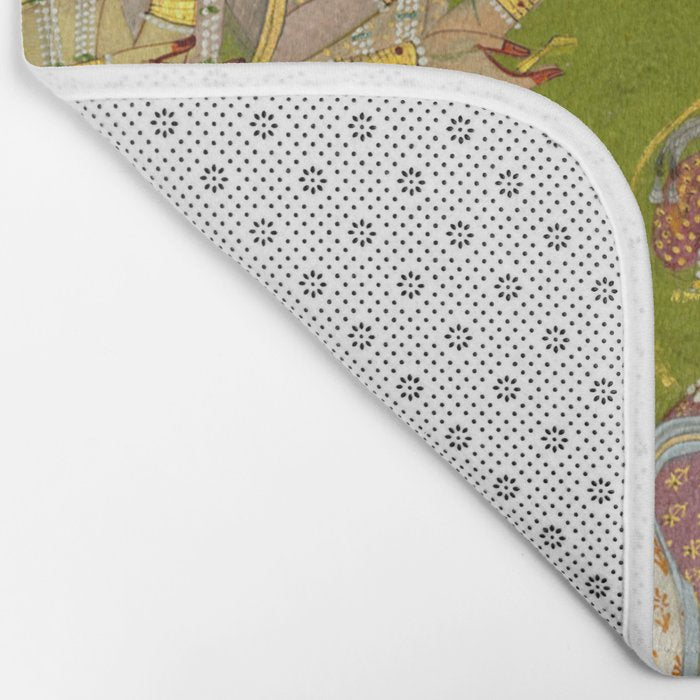 Portrait of Maharaja Savant Singh with Consort, Bani Thani. Indian Rajasthan Folk Art  Bath Mat Gallery Image 2