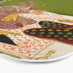 Portrait of Maharaja Savant Singh with Consort, Bani Thani. Indian Rajasthan Folk Art  Bath Mat Gallery Image 3