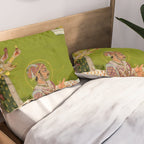 Portrait of Maharaja Savant Singh with Consort, Bani Thani. Indian Rajasthan Folk Art  Pillow Sham Gallery Image 2