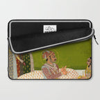 Portrait of Maharaja Savant Singh with Consort, Bani Thani. Indian Rajasthan Folk Art  Laptop Sleeve Gallery Image 2