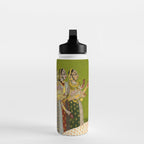 Portrait of Maharaja Savant Singh with Consort, Bani Thani. Indian Rajasthan Folk Art  Water Bottle Gallery Image 3