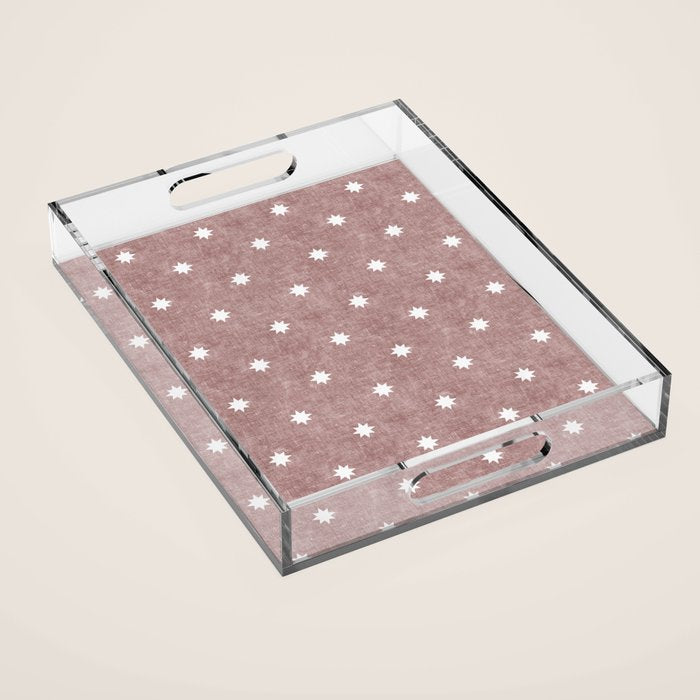 stars on mauve Acrylic Tray Gallery Image 1