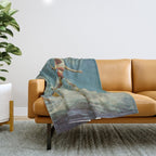 On Evil Beach - Shark Attack Throw Blanket Gallery Image 1