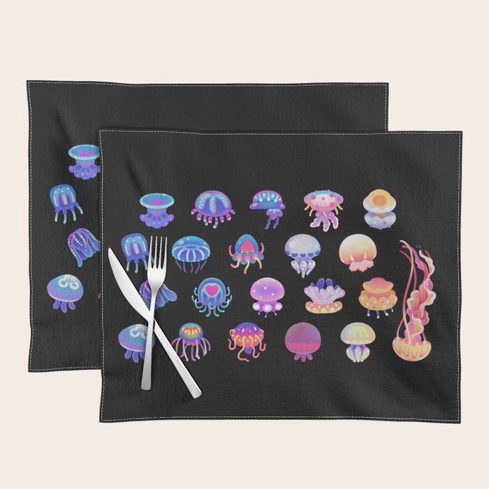 Jellyfish Day - dark Placemat Gallery Image 1