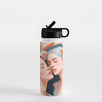 Closeness, Two Women Feminism Painting, Youth Friendship Companion LGBTQ, Lovers Couple Coral Spring Water Bottle Gallery Image 1