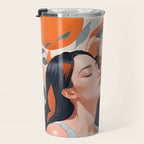 Closeness, Two Women Feminism Painting, Youth Friendship Companion LGBTQ, Lovers Couple Coral Spring Travel Mug Gallery Image 3