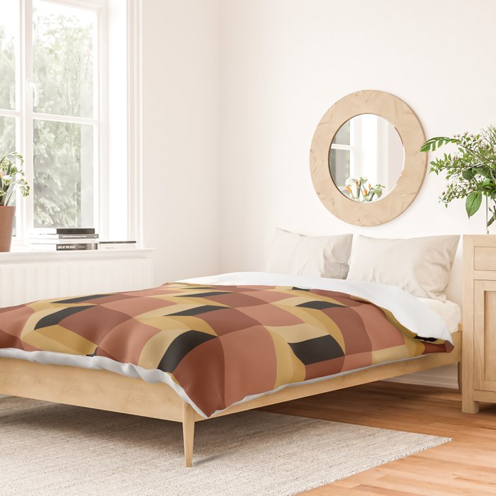 Cuboid Geometric Abstract Shapes Pattern VII Duvet Cover Gallery Image 2