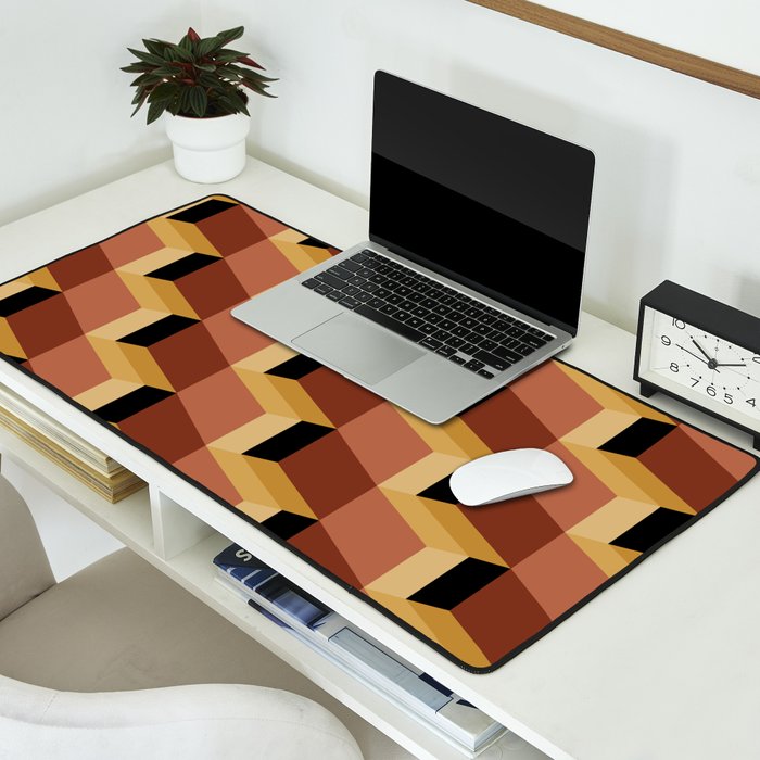 Cuboid Geometric Abstract Shapes Pattern VII Desk Mat Gallery Image 2