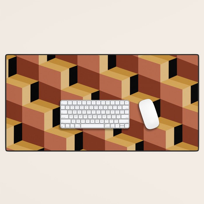 Cuboid Geometric Abstract Shapes Pattern VII Desk Mat Gallery Image 1