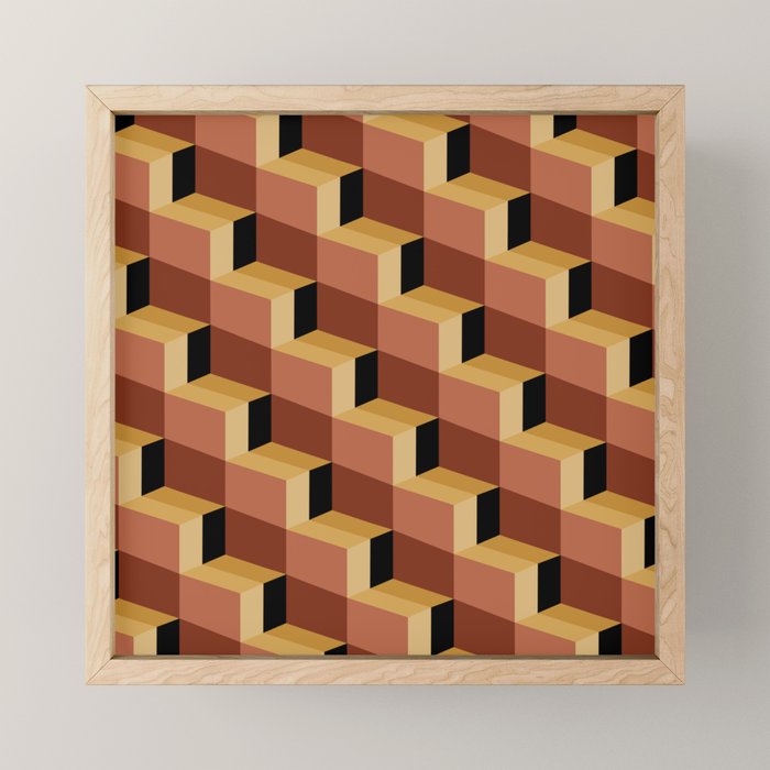 Cuboid Geometric Abstract Shapes Pattern VII Mini Art Print Gallery Image 1
