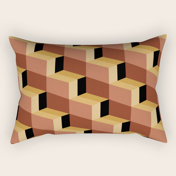 Cuboid Geometric Abstract Shapes Pattern VII Rectangular Pillow Gallery Image 2