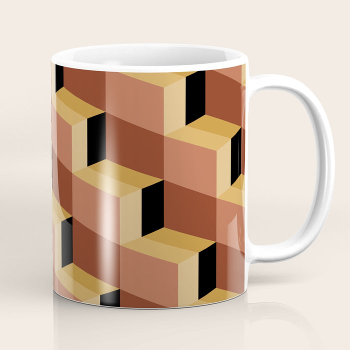 Cuboid Geometric Abstract Shapes Pattern VII Coffee Mug Gallery Image 1