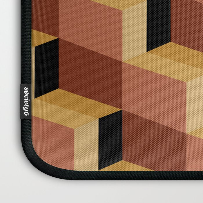 Cuboid Geometric Abstract Shapes Pattern VII Laptop Sleeve Gallery Image 3