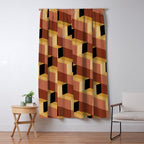 Cuboid Geometric Abstract Shapes Pattern VII Window Curtain Gallery Image 5