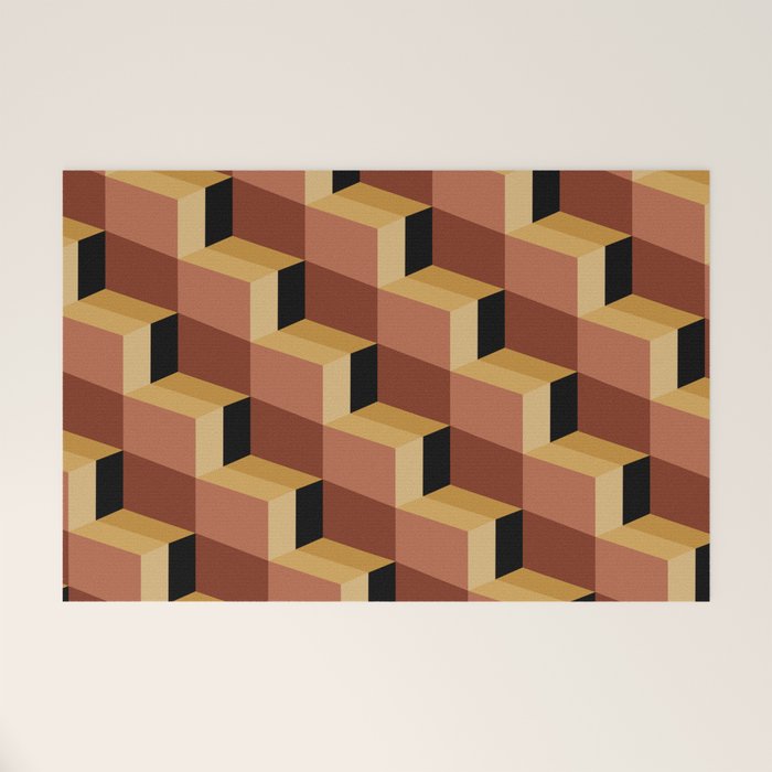 Cuboid Geometric Abstract Shapes Pattern VII Welcome Mat Gallery Image 1
