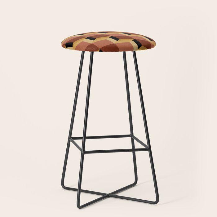 Cuboid Geometric Abstract Shapes Pattern VII Stool Gallery Image 1