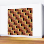 Cuboid Geometric Abstract Shapes Pattern VII Wall Mural Gallery Image 2