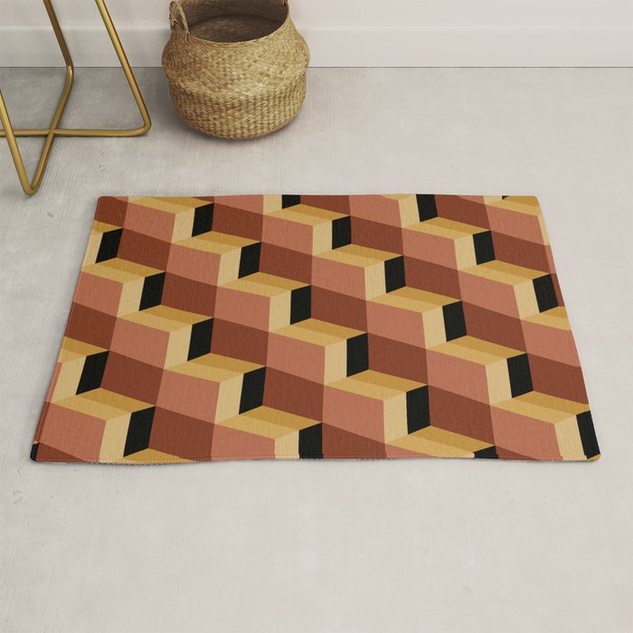 Cuboid Geometric Abstract Shapes Pattern VII Rug Gallery Image 1