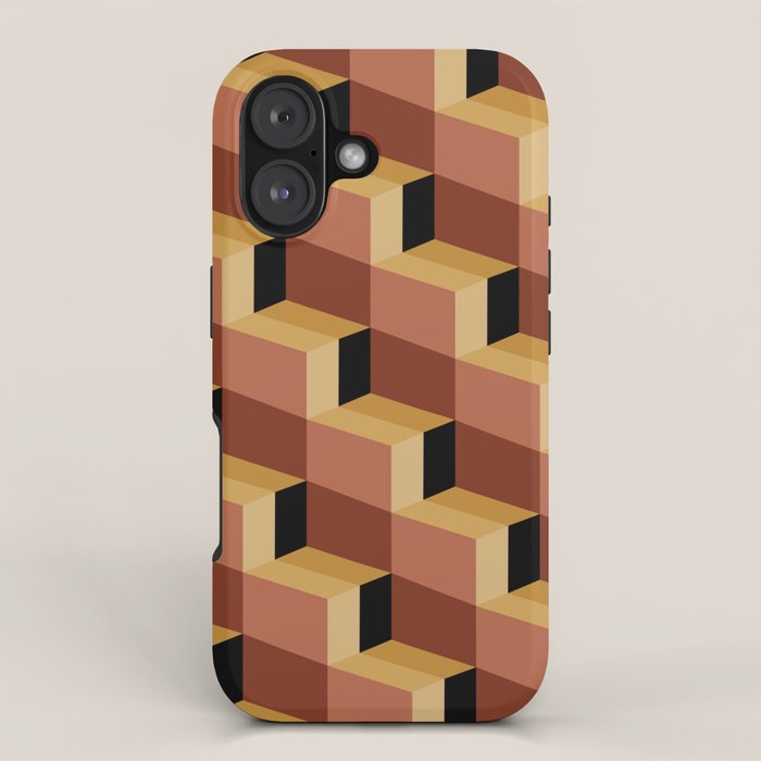 Cuboid Geometric Abstract Shapes Pattern VII iPhone Case Gallery Image 1