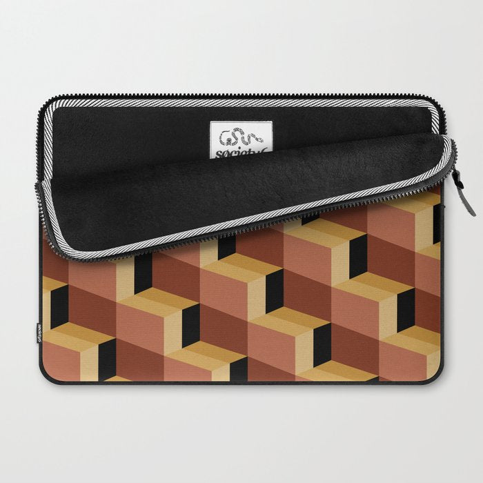Cuboid Geometric Abstract Shapes Pattern VII Laptop Sleeve Gallery Image 2