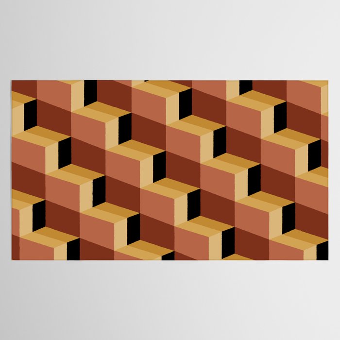Cuboid Geometric Abstract Shapes Pattern VII Tablecloth Gallery Image 2