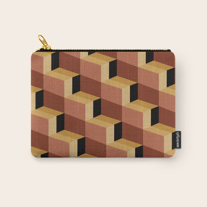 Cuboid Geometric Abstract Shapes Pattern VII Carry All Pouch Gallery Image 1