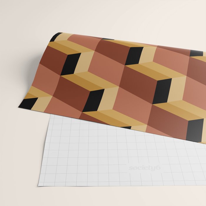 Cuboid Geometric Abstract Shapes Pattern VII Wrapping Paper Gallery Image 2