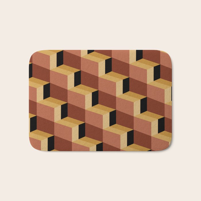 Cuboid Geometric Abstract Shapes Pattern VII Bath Mat Gallery Image 1