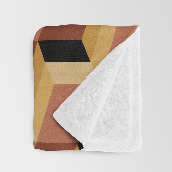 Cuboid Geometric Abstract Shapes Pattern VII Throw Blanket Gallery Image 3