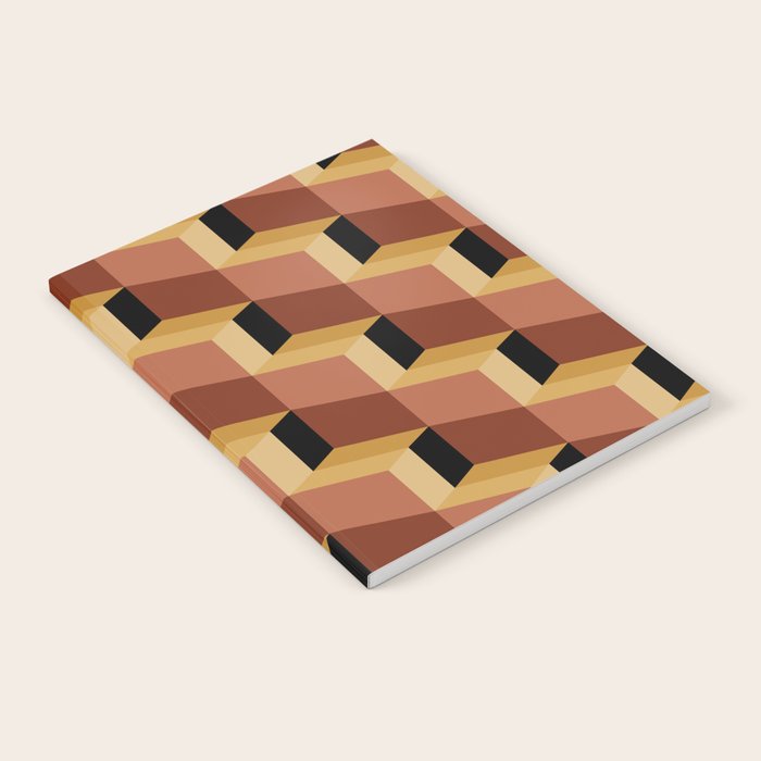 Cuboid Geometric Abstract Shapes Pattern VII Notebook Gallery Image 1