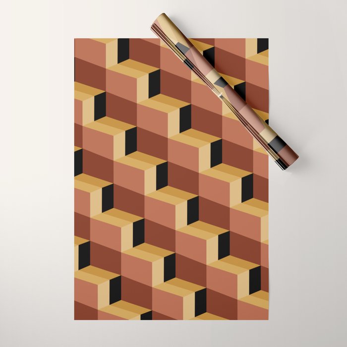 Cuboid Geometric Abstract Shapes Pattern VII Wrapping Paper Gallery Image 1