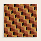 Cuboid Geometric Abstract Shapes Pattern VII Wood Wall Art Gallery Image 1