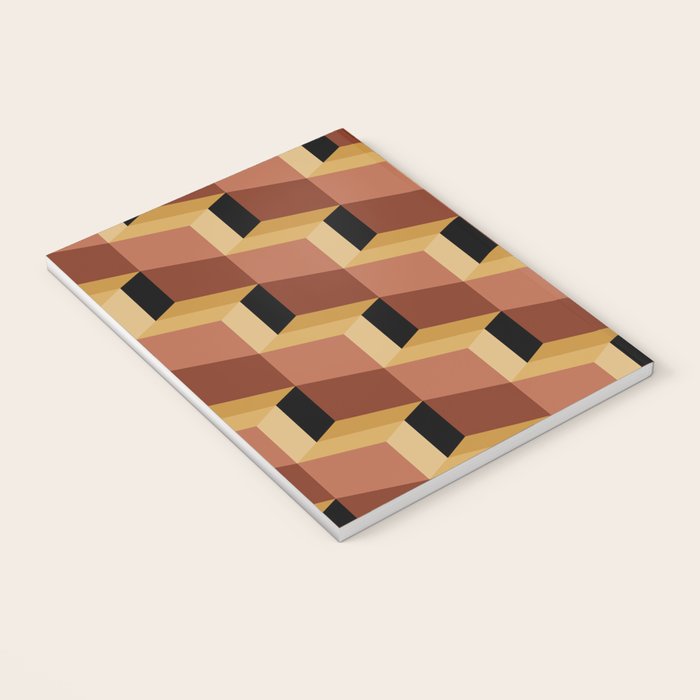 Cuboid Geometric Abstract Shapes Pattern VII Notebook Gallery Image 3
