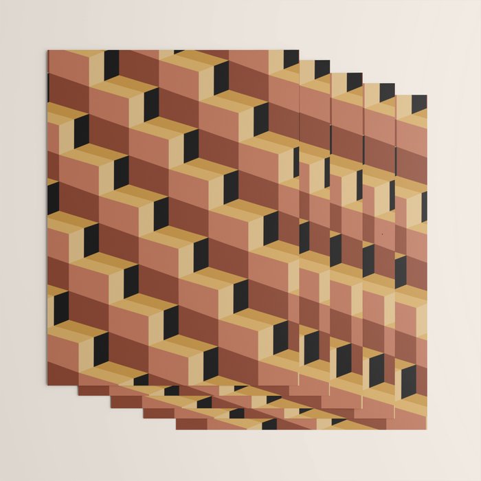 Cuboid Geometric Abstract Shapes Pattern VII Wrapping Paper Gallery Image 3