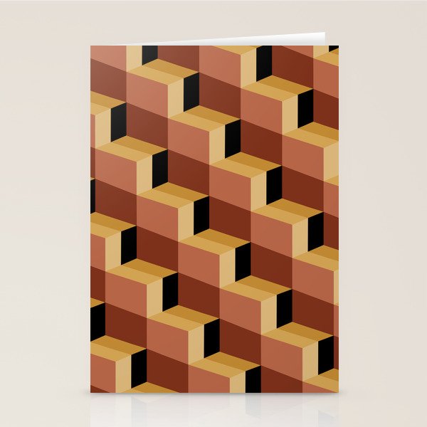 Cuboid Geometric Abstract Shapes Pattern VII Stationery Card Gallery Image 1