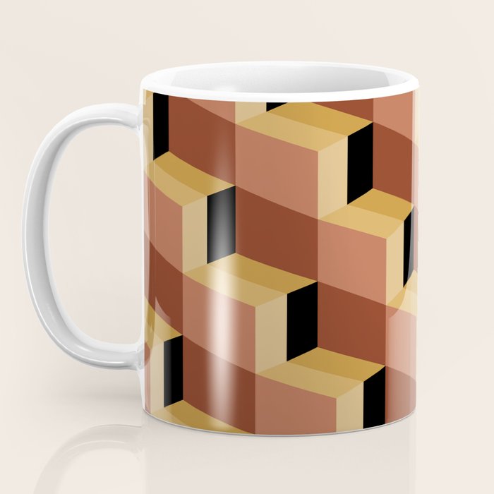 Cuboid Geometric Abstract Shapes Pattern VII Coffee Mug Gallery Image 3