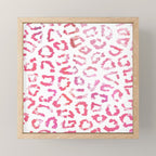 Modern white pink  watercolor animal print Mini Art Print Gallery Image 1