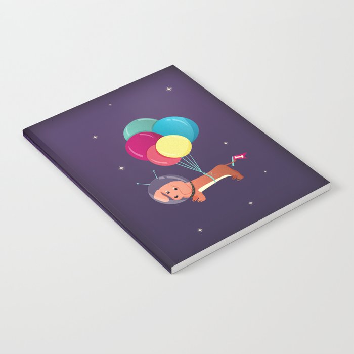 Galaxy Dog with balloons Notebook Gallery Image 1