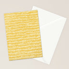 Mud Cloth Stitch Stripes Boho Yellow and White Stationery Card Gallery Image 2